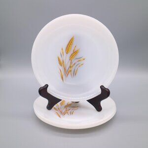 Anchor Hocking Fire King Golden Wheat Milk Glass 7" Salad Plates (Set of 3)